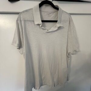 Bonobos White Johnny Collar Polo Shirt Soft Cotton Classic